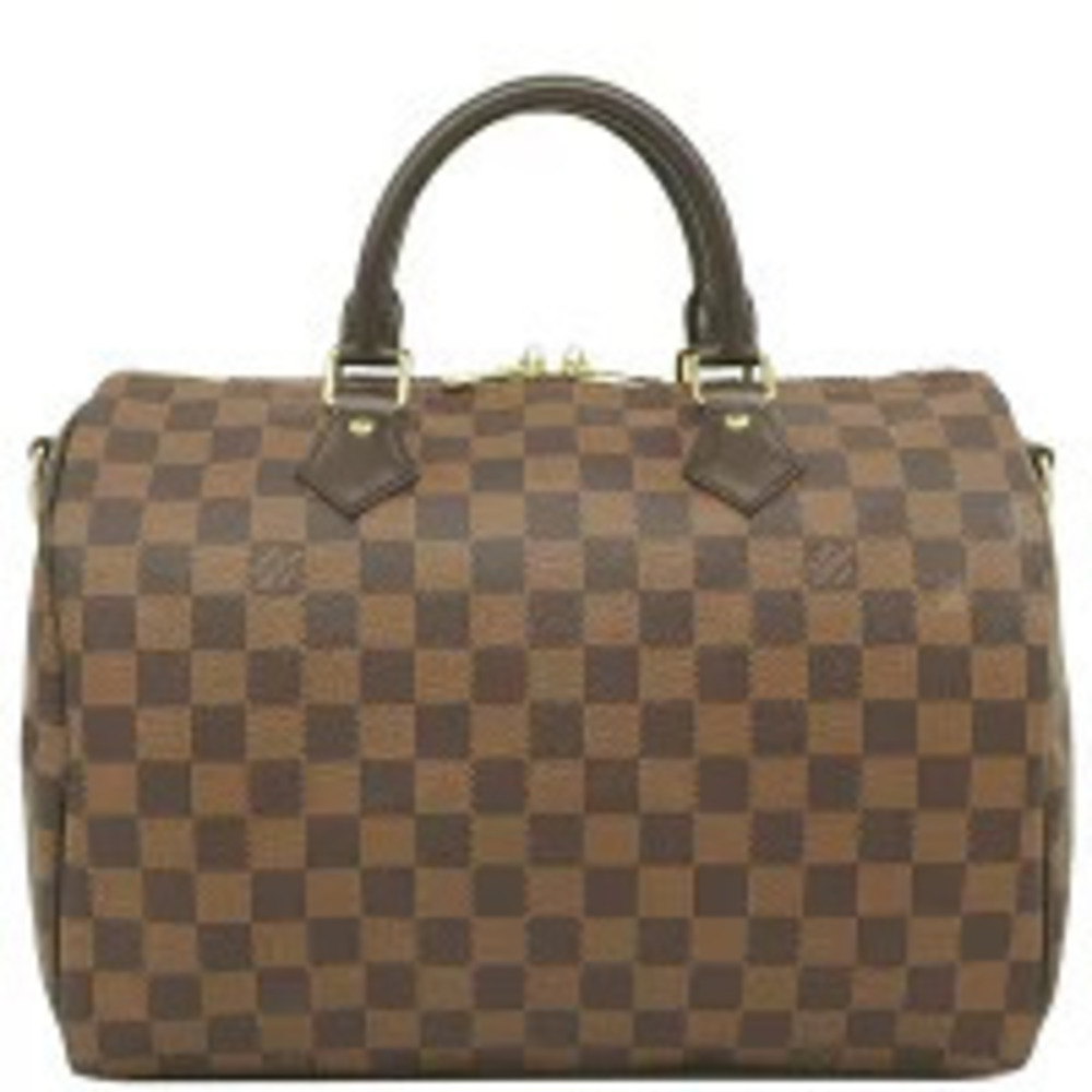 Louis Vuitton Speedy Bandouliere Handbag Damier Canvas Ebene Brown Boston Key